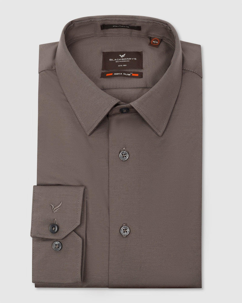 Formal Grey Solid Shirt - Sofk01