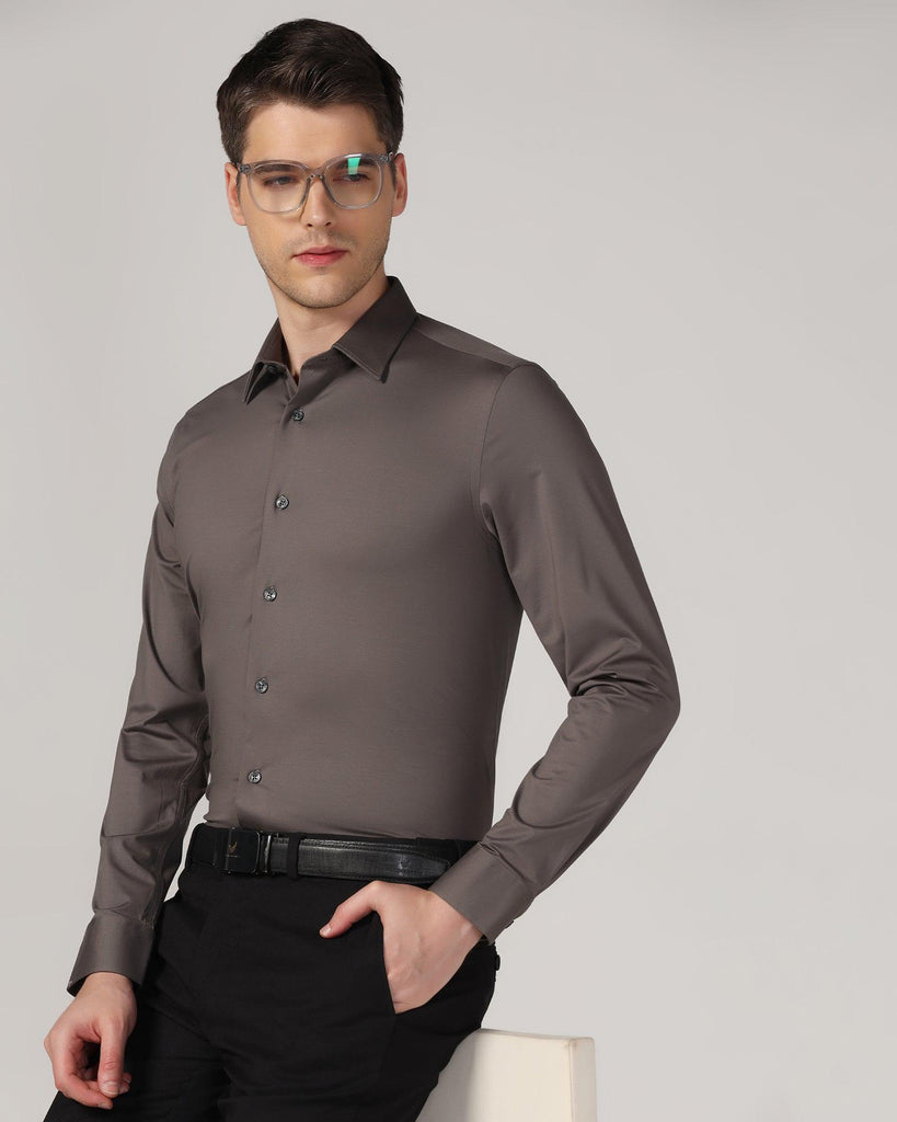 Formal Grey Solid Shirt - Sofk01