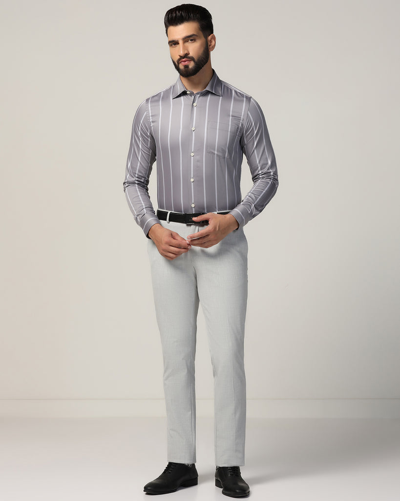 Formal Grey Stripe Shirt - Comet