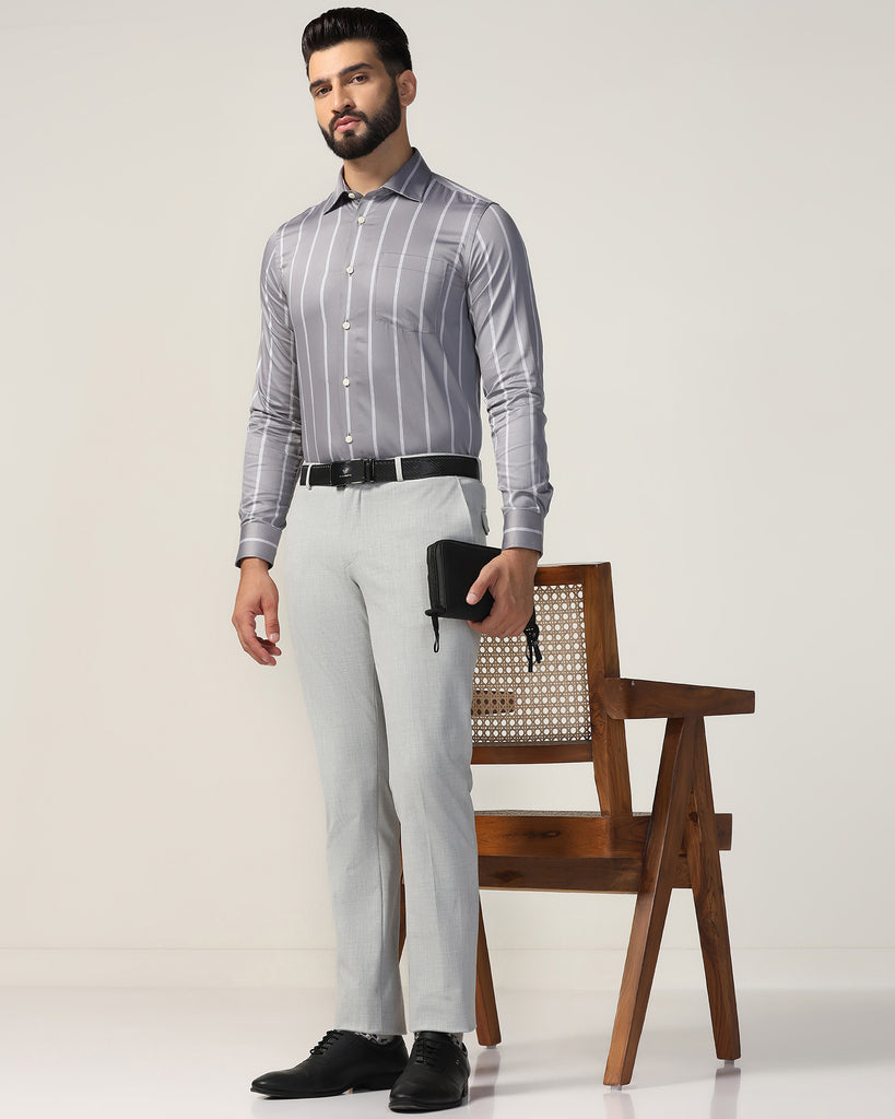 Formal Grey Stripe Shirt - Comet