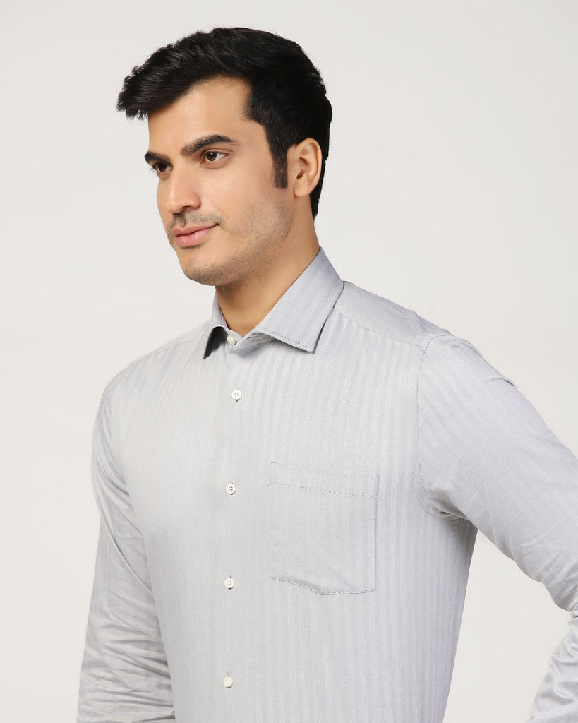 Formal Grey Stripe Shirt - Teri