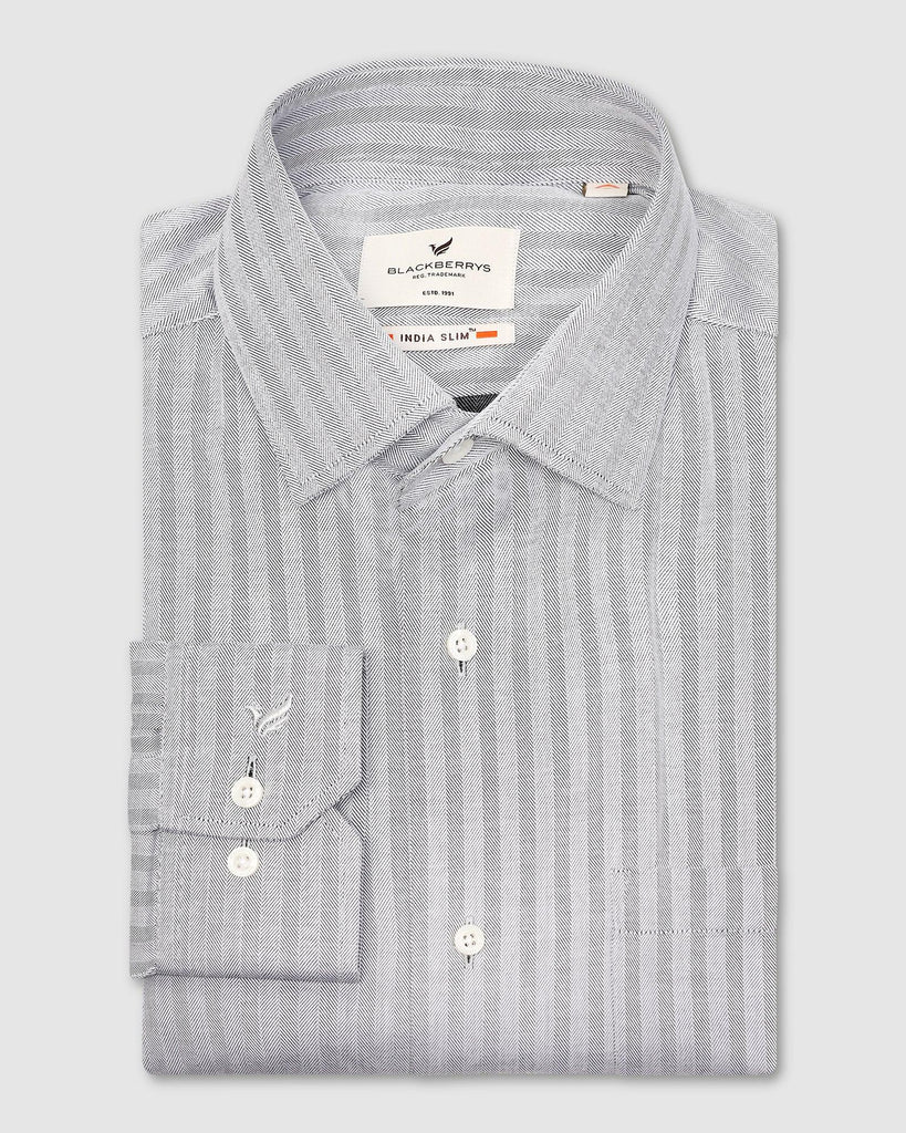 Formal Grey Stripe Shirt - Teri