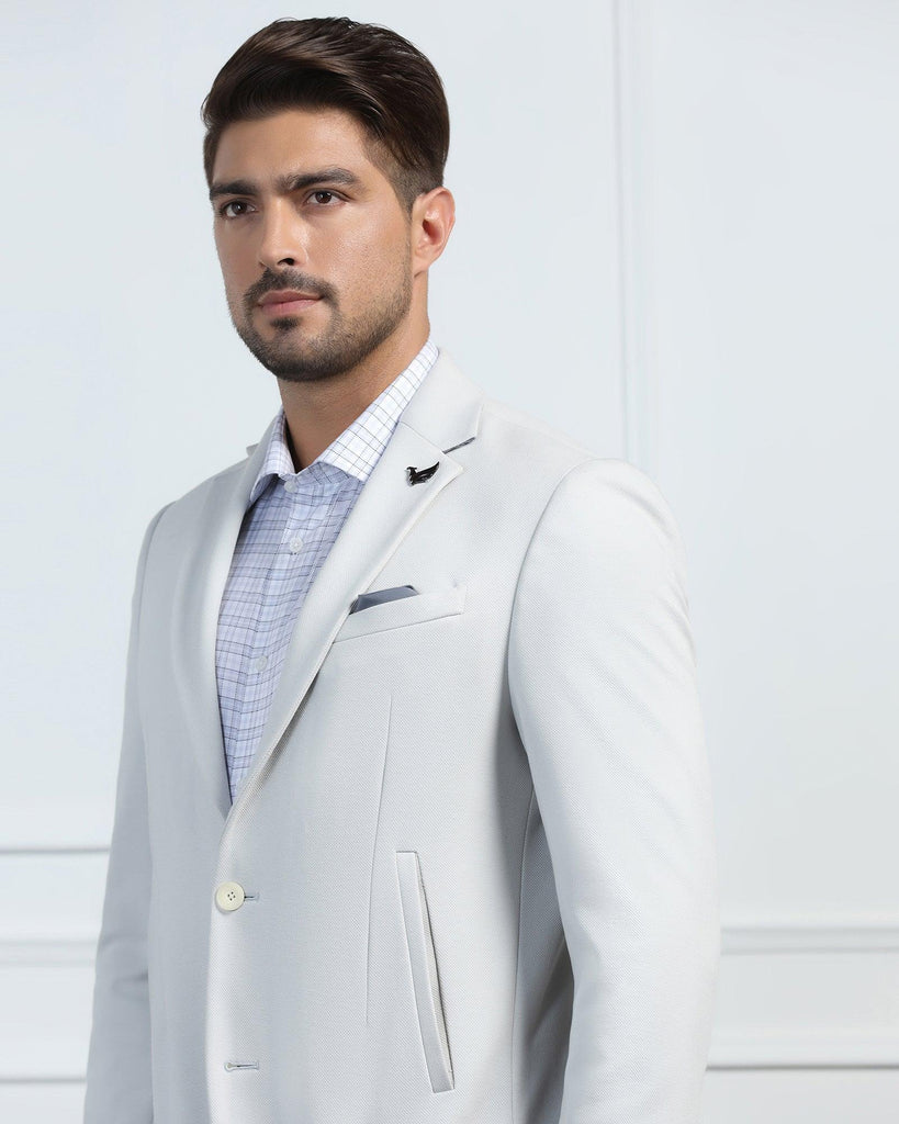 Formal Grey Textured Blazer - Elevate