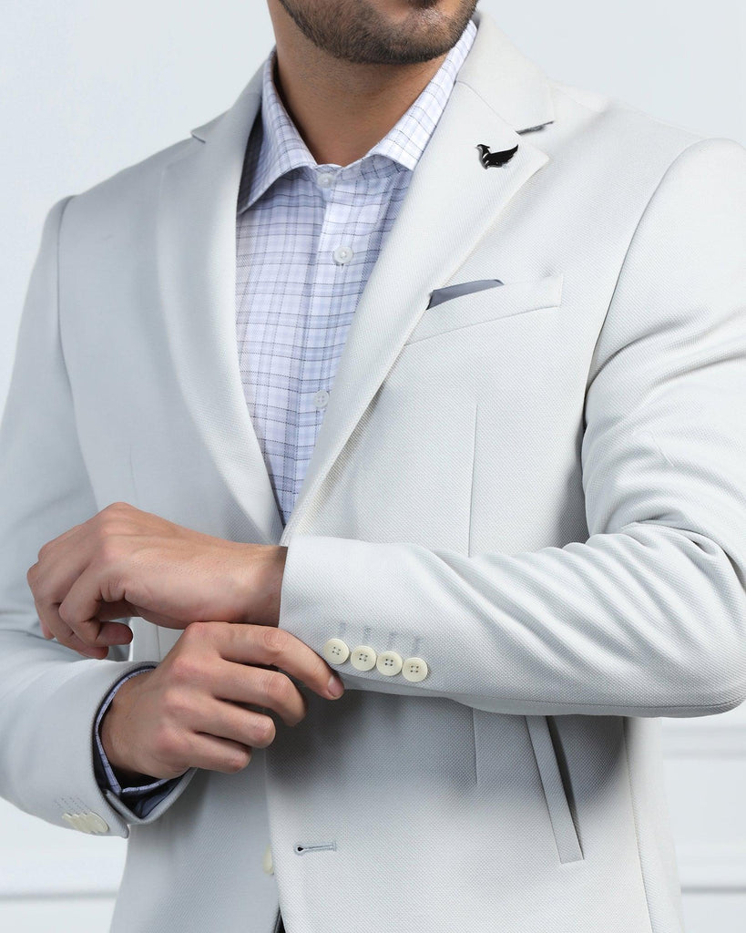 Formal Grey Textured Blazer - Elevate