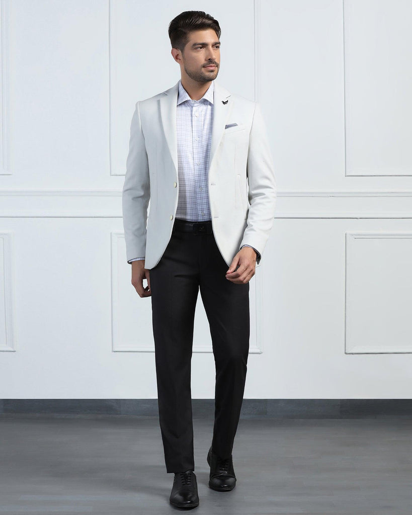 Formal Grey Textured Blazer - Elevate