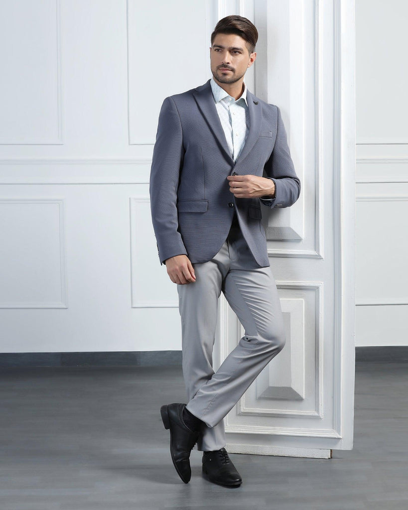 Formal Grey Textured Blazer - Morris