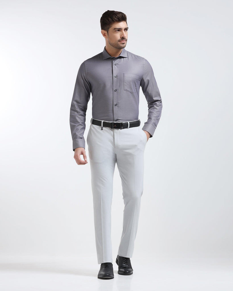 Formal Grey Textured Shirt - Cosmo