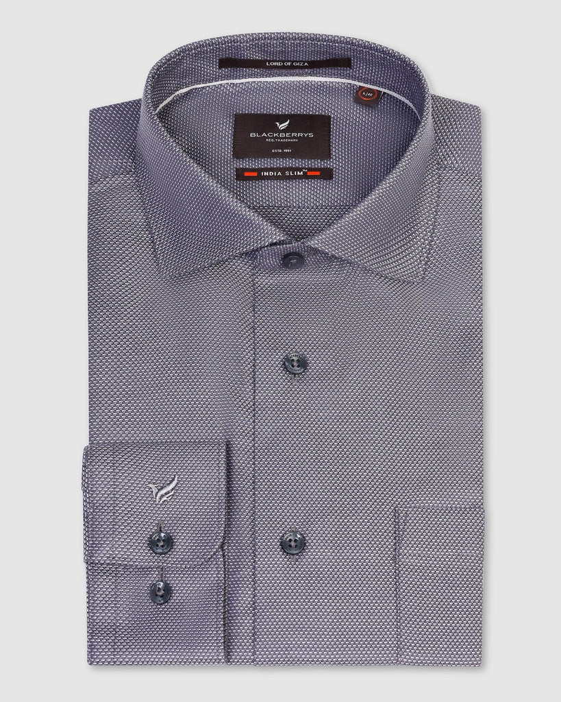 Formal Grey Textured Shirt - Cosmo