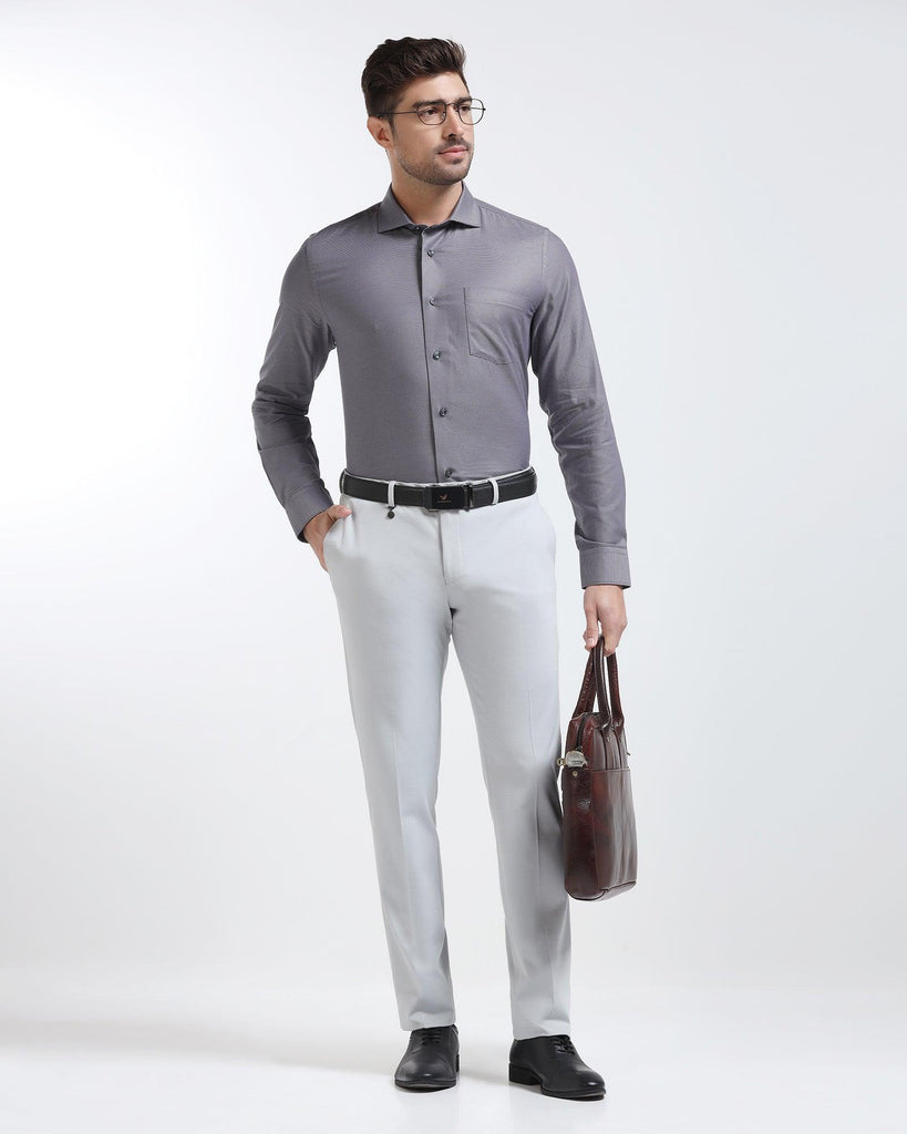 Formal Grey Textured Shirt - Cosmo