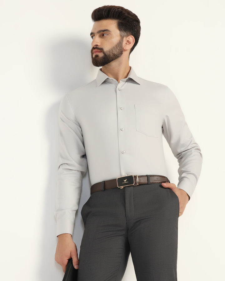 Non Iron Formal Grey Textured Shirt - E31