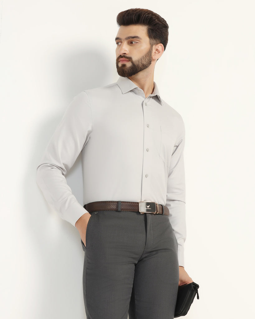 Non Iron Formal Grey Textured Shirt - E31