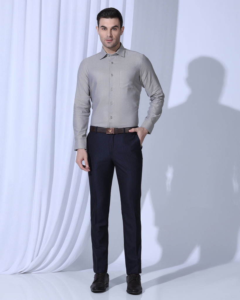 Formal Grey Textured Shirt - Quent