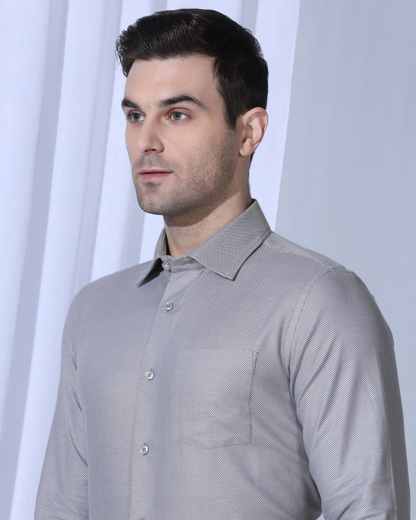 Formal Grey Textured Shirt - Quent