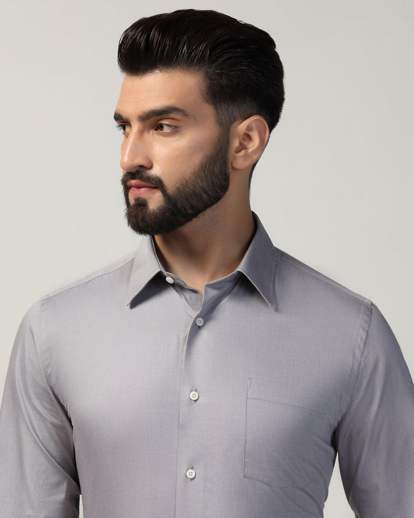 Formal Grey Textured Shirt - Robot