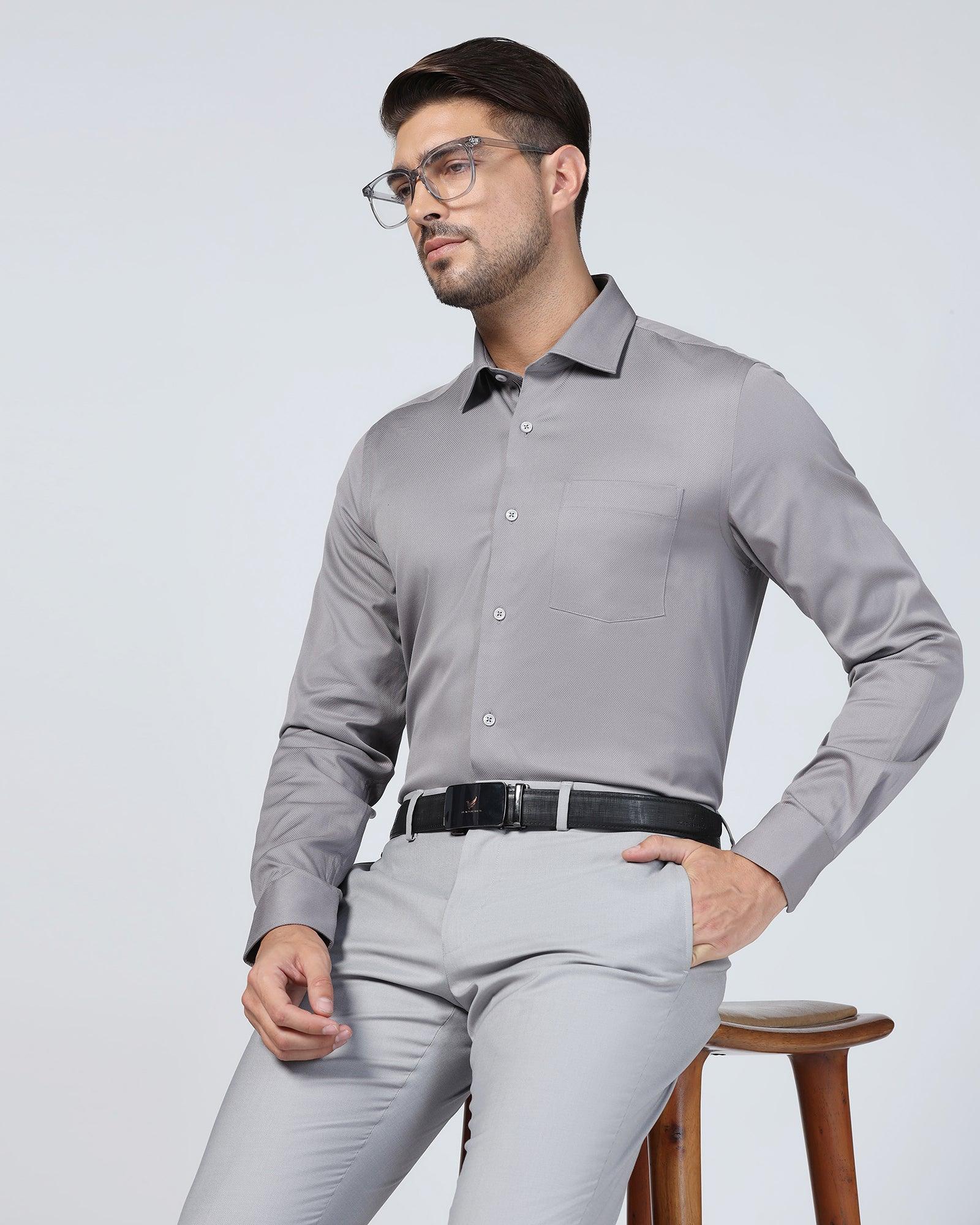 Temp Tech Formal Grey Textured Shirt - Soy