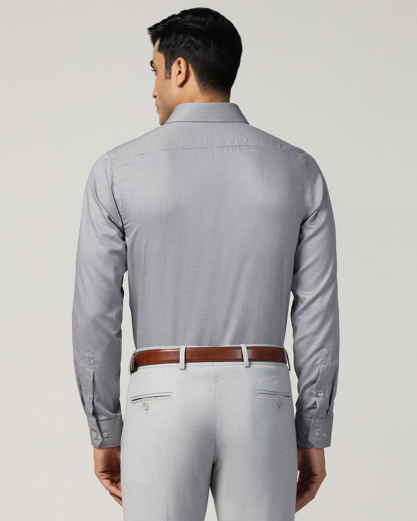 Formal Grey Textured Shirt - Zaiden