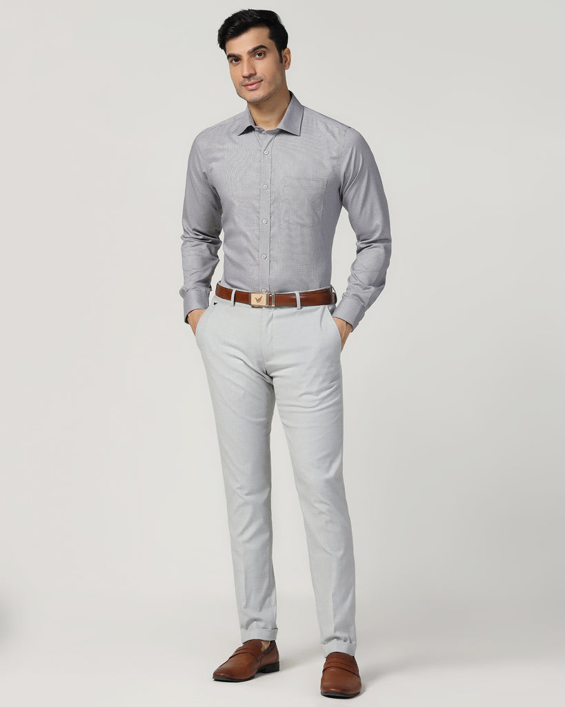 Formal Grey Textured Shirt - Zaiden