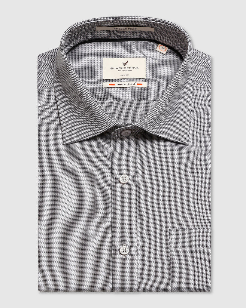 Formal Grey Textured Shirt - Zaiden