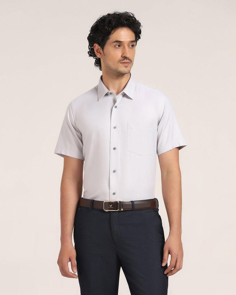 Formal Half Sleeve Grey Solid Shirt - Beetle