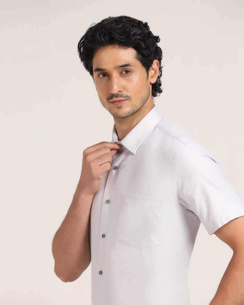 Formal Half Sleeve Grey Solid Shirt - Beetle