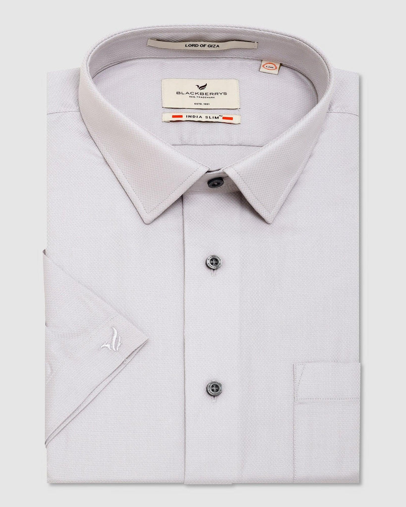 Formal Half Sleeve Grey Solid Shirt - Beetle