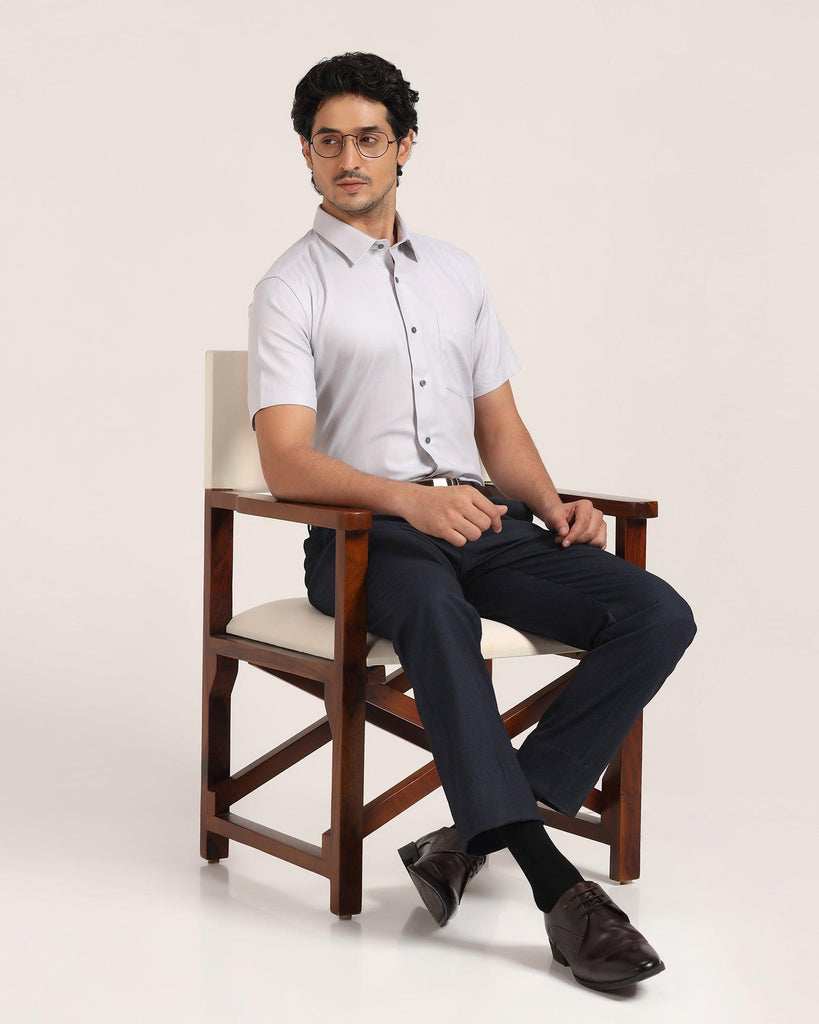 Formal Half Sleeve Grey Solid Shirt - Beetle