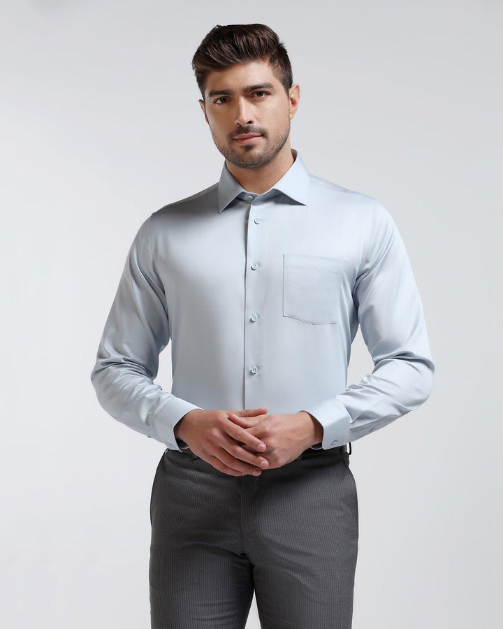 Formal Ice Blue Solid Shirt - Ericsel