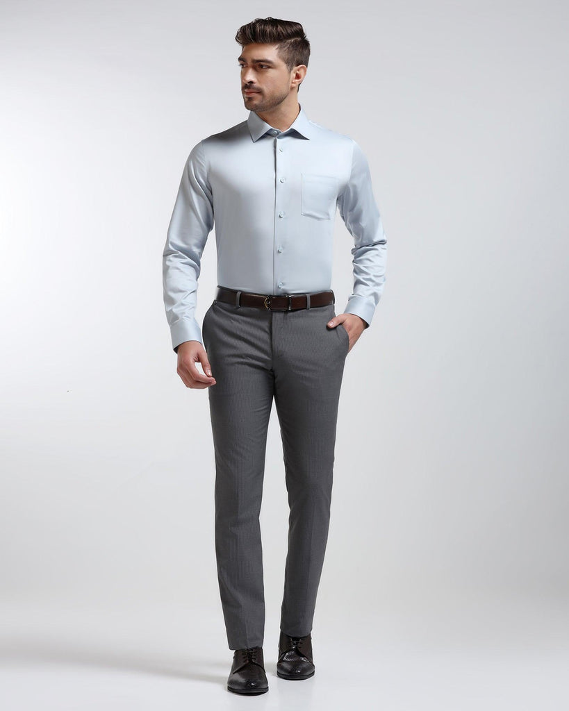 Formal Ice Blue Solid Shirt - Ericsel