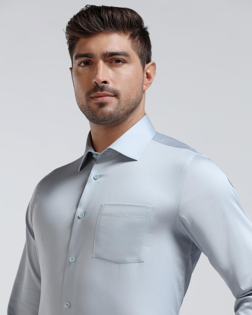 Formal Ice Blue Solid Shirt - Ericsel