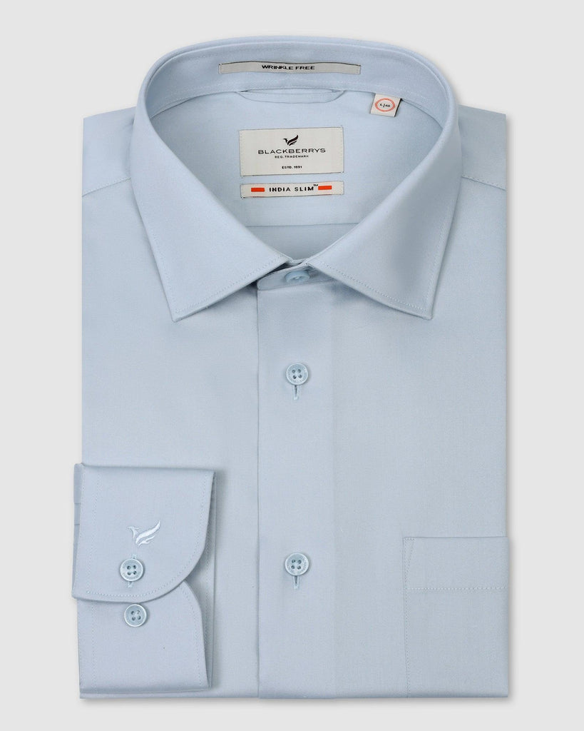 Formal Ice Blue Solid Shirt - Ericsel