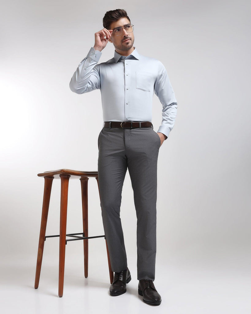 Formal Ice Blue Solid Shirt - Ericsel