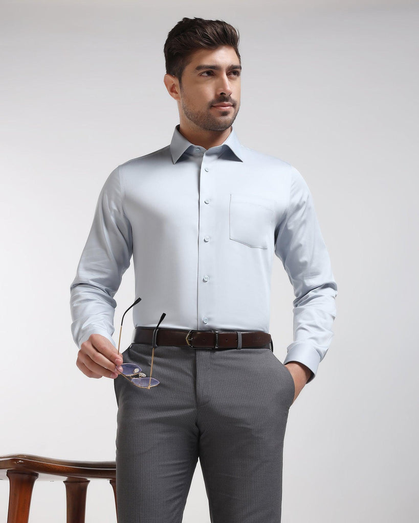 Formal Ice Blue Solid Shirt - Ericsel