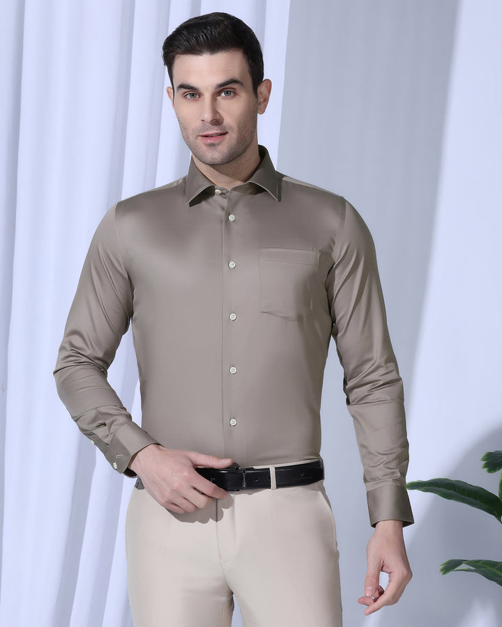 Formal Khaki Solid Shirt - Georgia