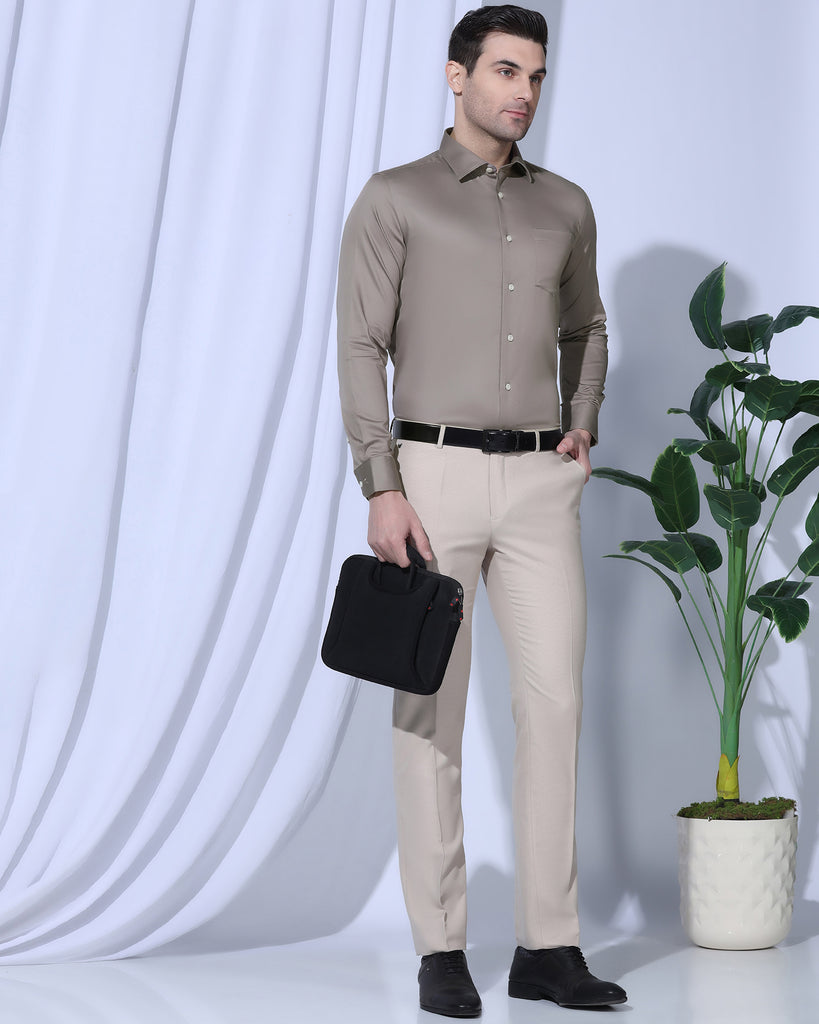 Formal Khaki Solid Shirt - Georgia