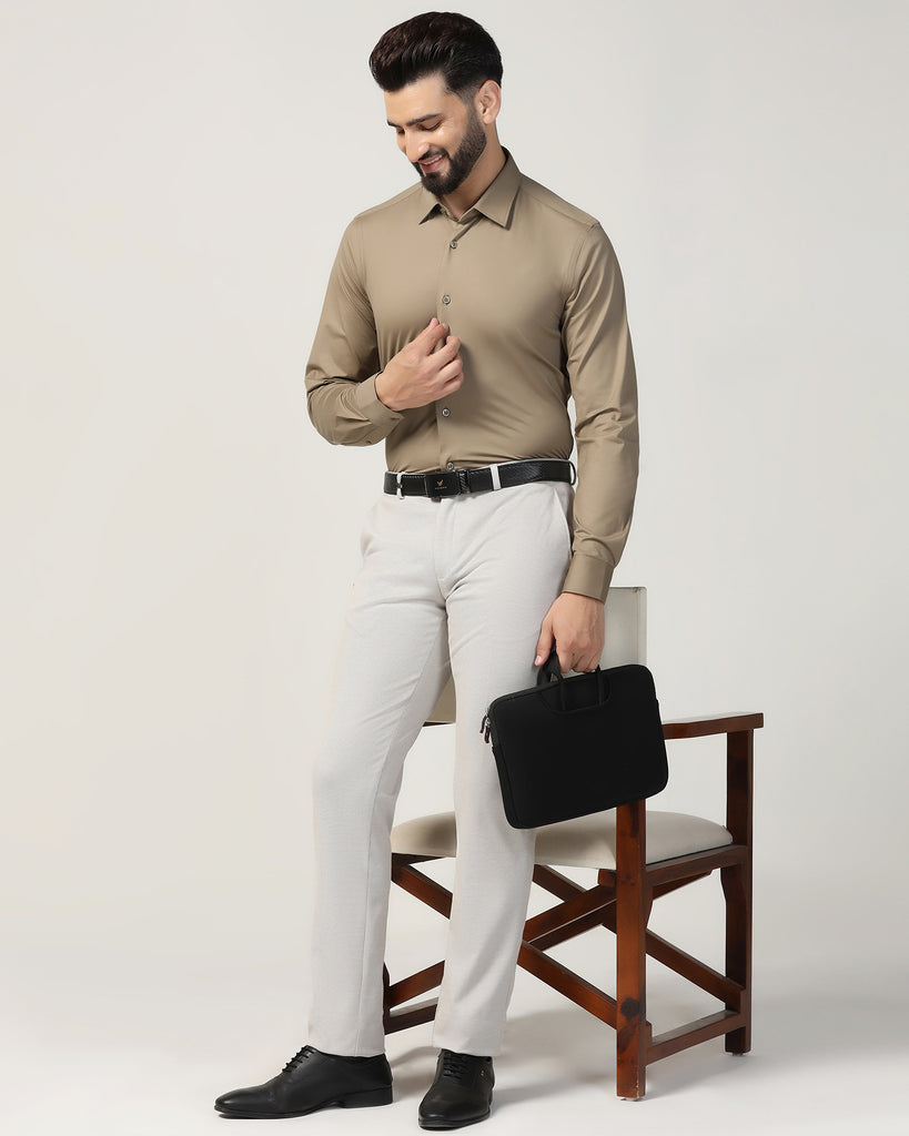 Formal Khaki Solid Shirt - Sofk01