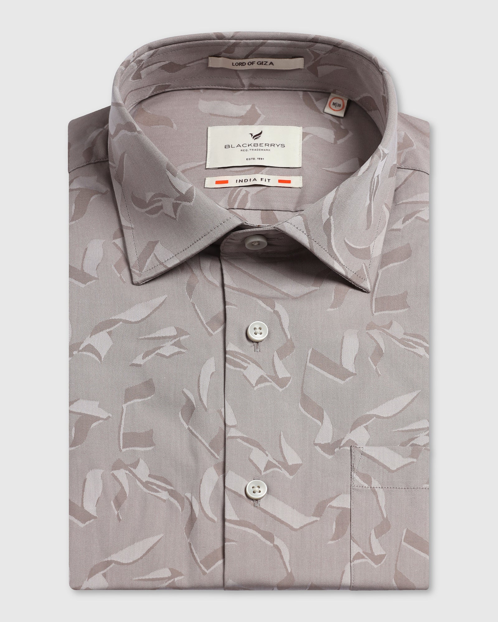 Formal Light Grey Jacquard Shirt - Riley