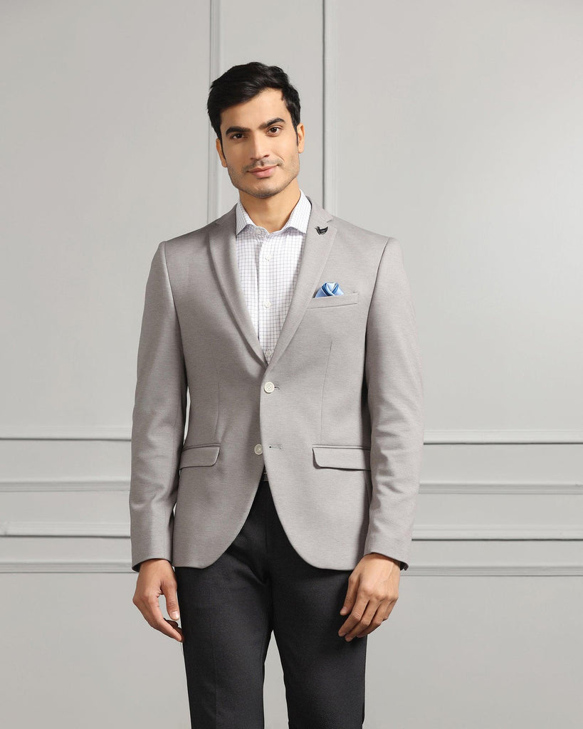 Formal Light Grey Textured Blazer - Caleb