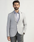 Linen Formal Light Grey Textured Blazer - Nero