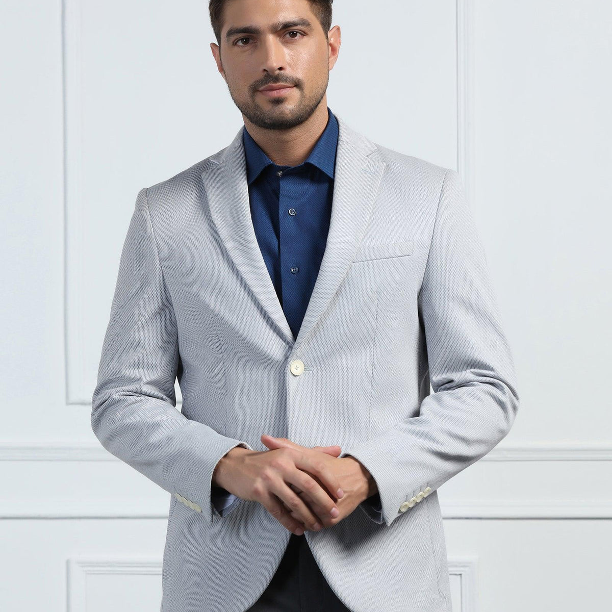 Chinos Gray Color Blazer Combination Grey Jacket Blue Pants Light