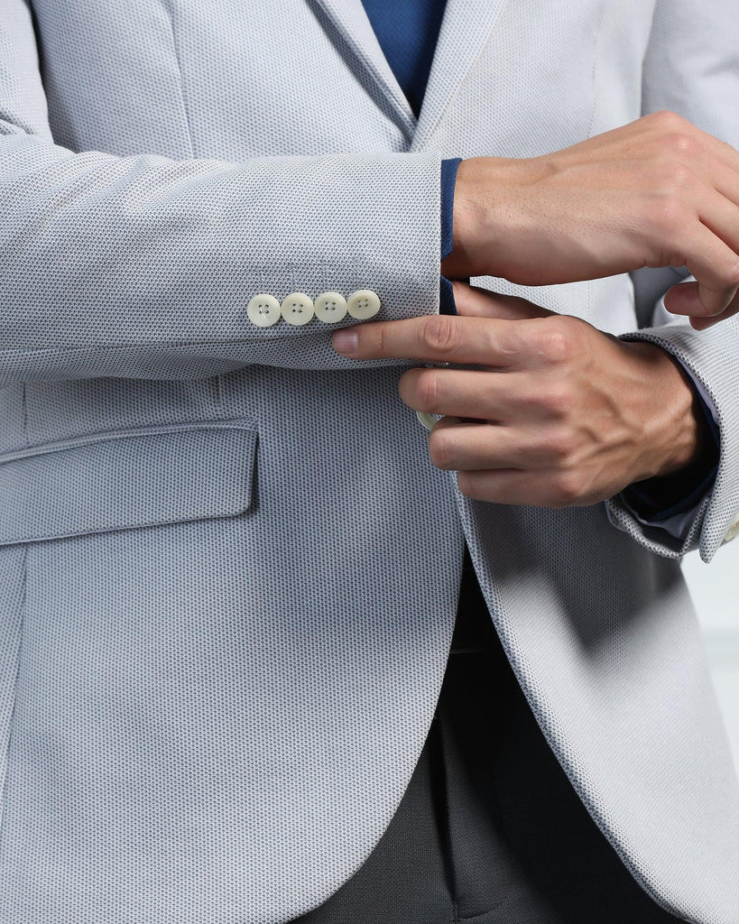 Formal Light Grey Textured Blazer - Venue