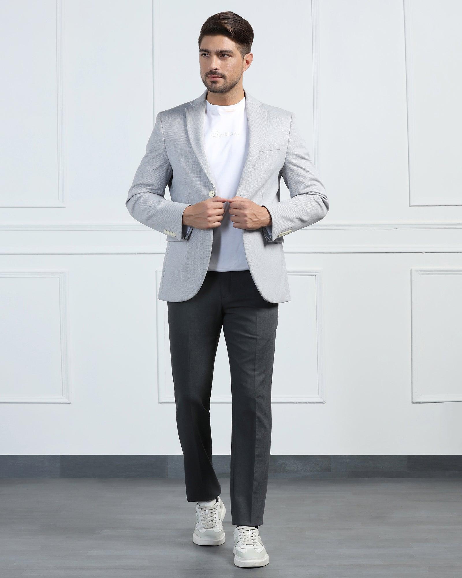 White Shirt Formal Grey Blazer Black Pants Grey Suit Jacket And