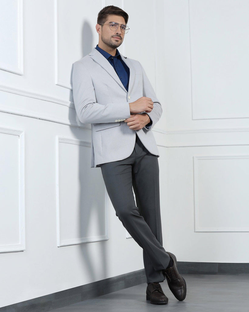 Formal Light Grey Textured Blazer - Venue