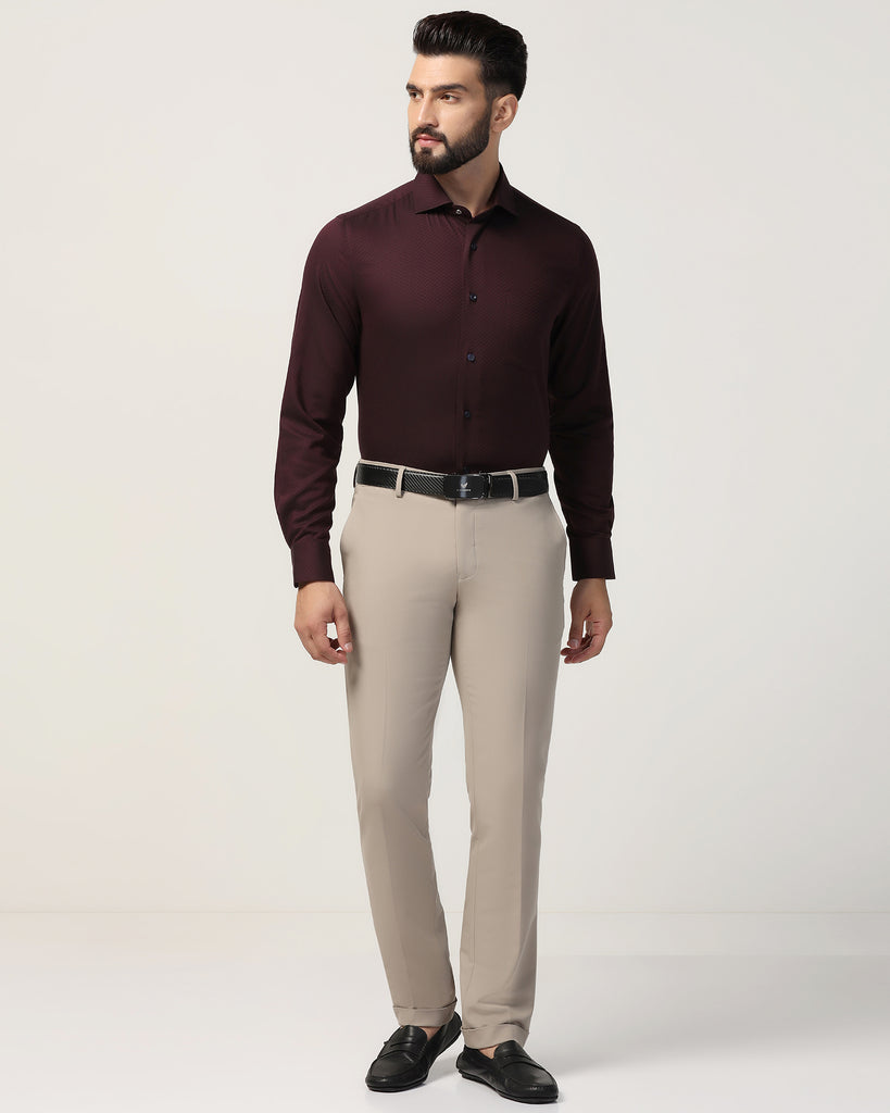 Formal Maroon Textured Shirt - Lucas