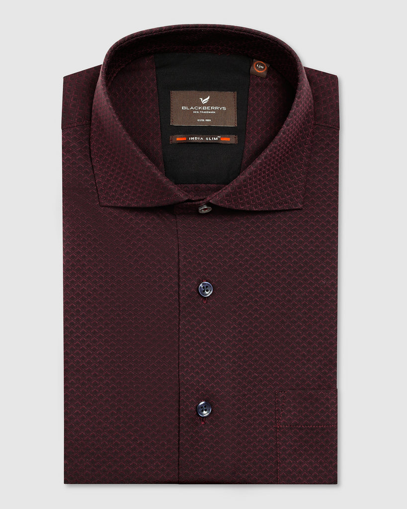 Formal Maroon Textured Shirt - Lucas