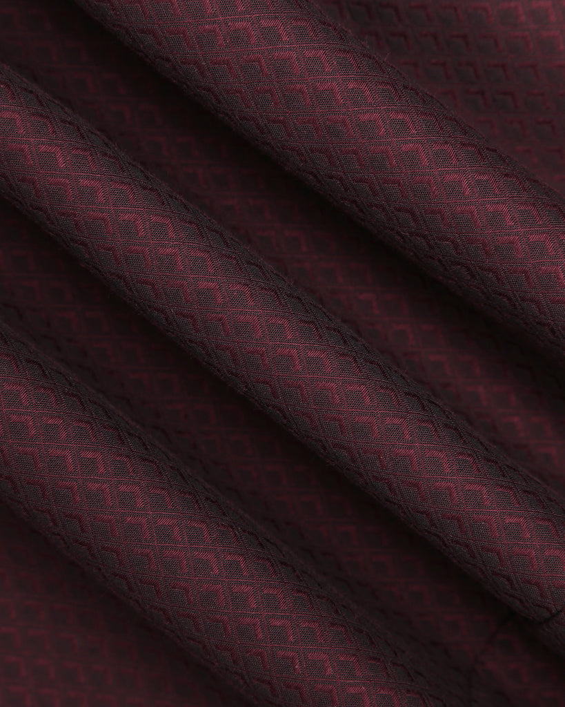 Formal Maroon Textured Shirt - Lucas