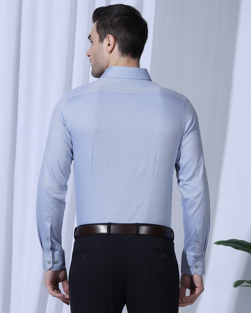 Formal Mid Blue Textured Shirt - Quent