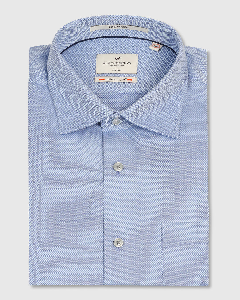 Formal Mid Blue Textured Shirt - Quent