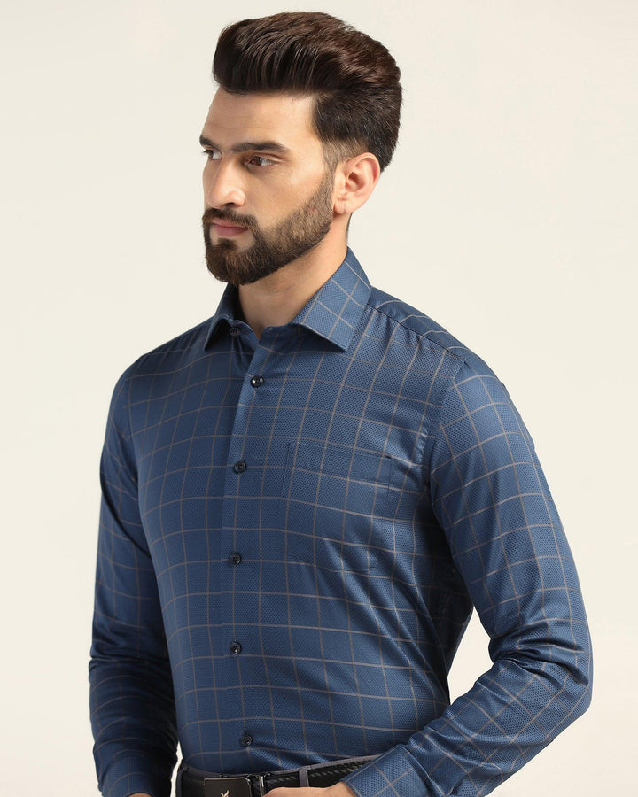 Formal Navy Check Shirt - Carman