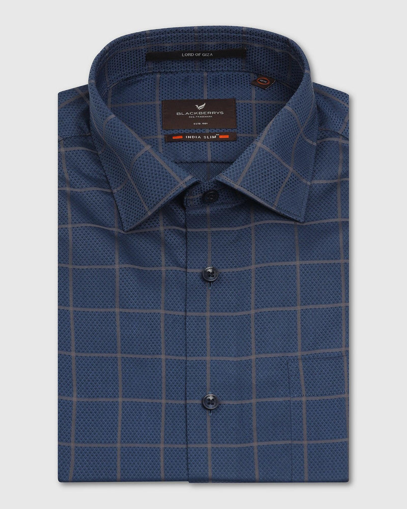 Formal Navy Check Shirt - Carman