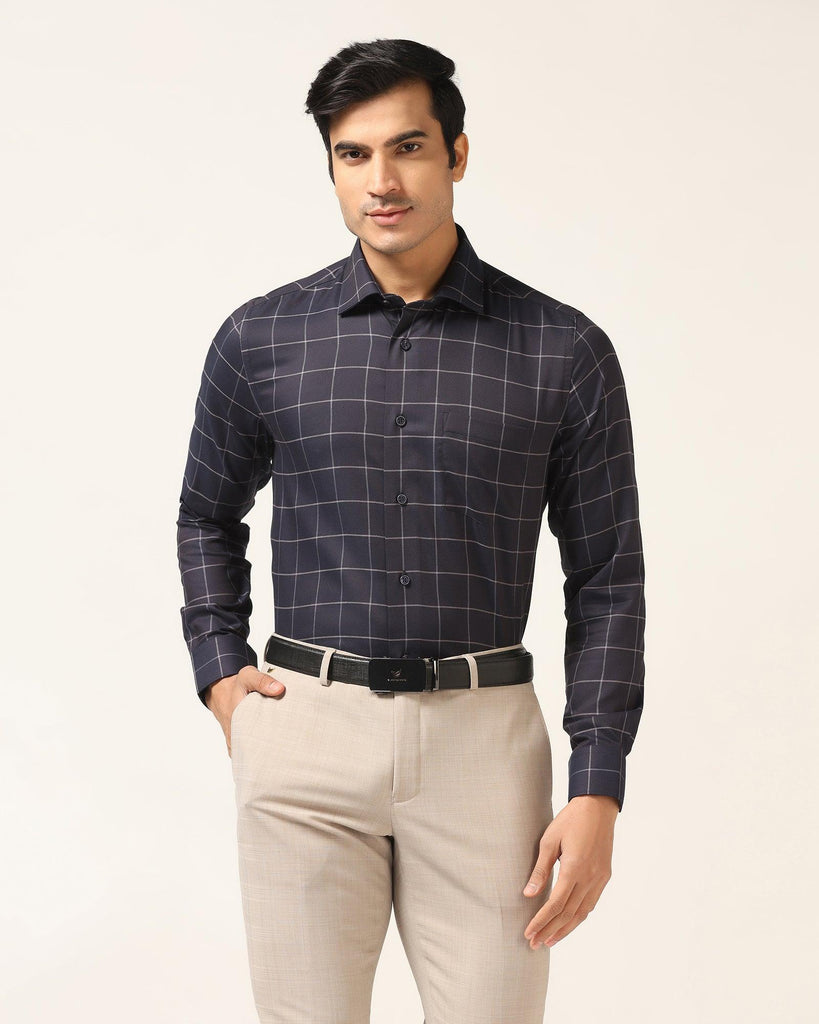 Formal Navy Check Shirt - Gordon